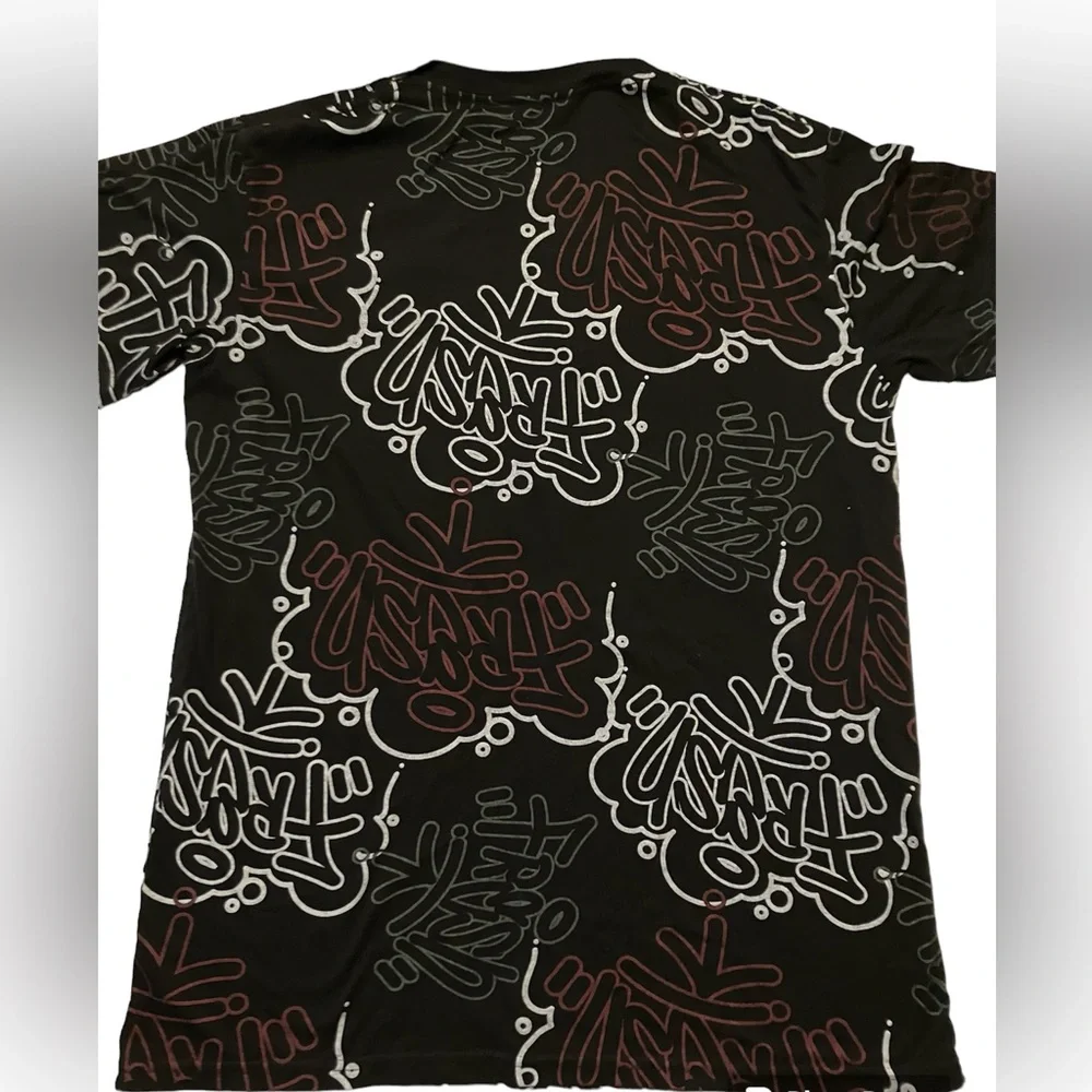 Bailey Apparel Launder “Fresh" T-shirt Men’s L Graffiti Print 90s Black Red - Picture 2 of 3